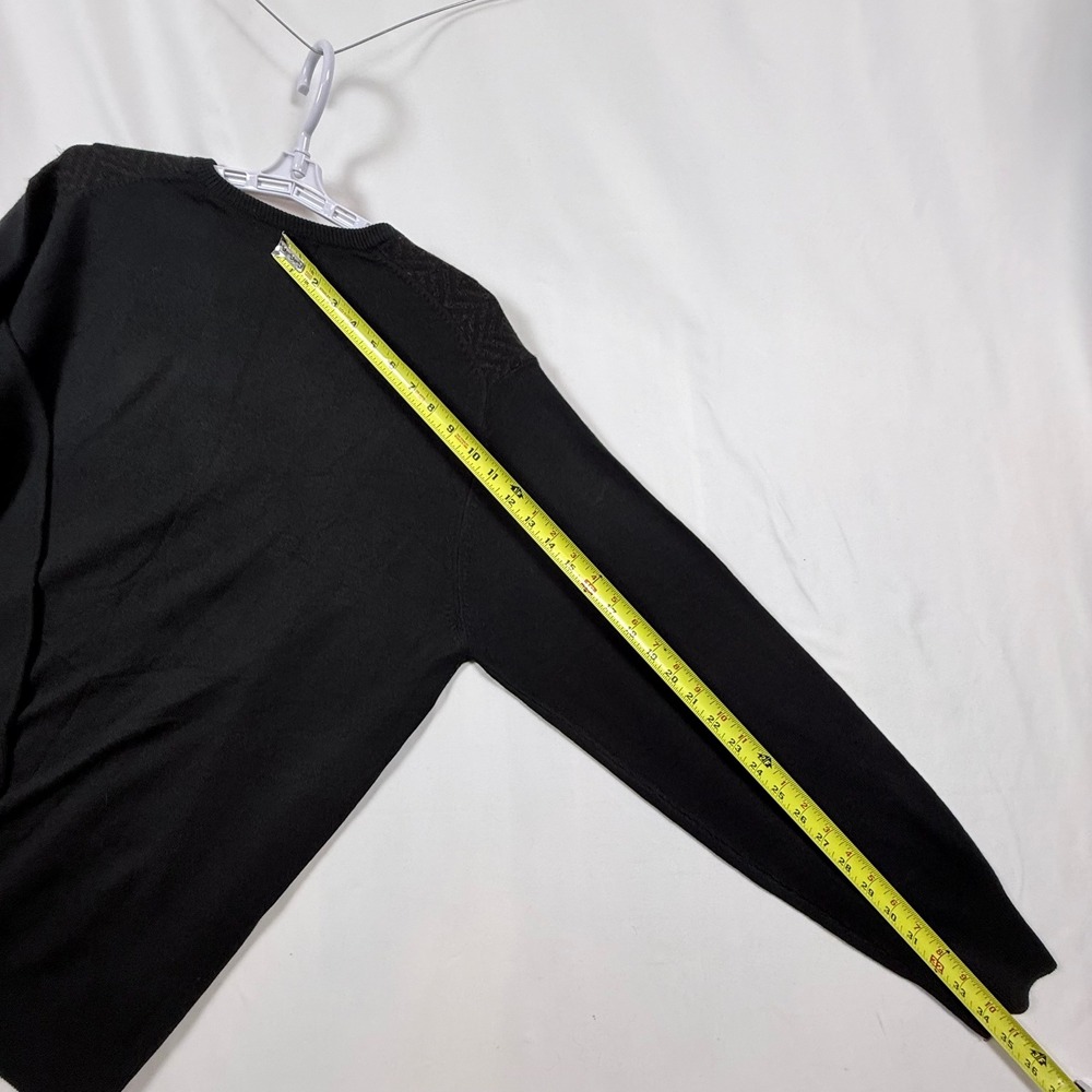 Geoffrey Beene Mens V Neck Sweater XL Black Herringbone Knit Pullover NWT - Picture 8 of 9